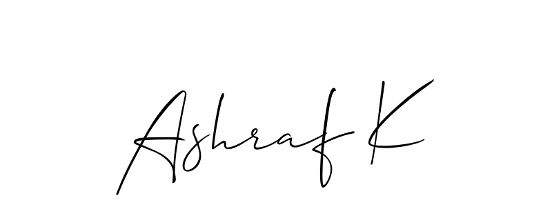 Best and Professional Signature Style for Ashraf K. Allison_Script Best Signature Style Collection. Ashraf K signature style 2 images and pictures png