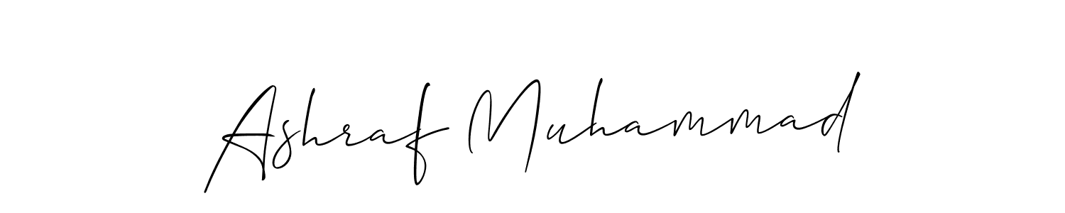 How to make Ashraf Muhammad name signature. Use Allison_Script style for creating short signs online. This is the latest handwritten sign. Ashraf Muhammad signature style 2 images and pictures png