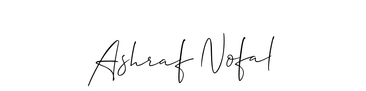 Create a beautiful signature design for name Ashraf Nofal. With this signature (Allison_Script) fonts, you can make a handwritten signature for free. Ashraf Nofal signature style 2 images and pictures png