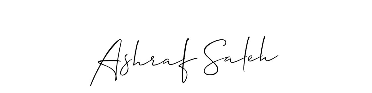 Use a signature maker to create a handwritten signature online. With this signature software, you can design (Allison_Script) your own signature for name Ashraf Saleh. Ashraf Saleh signature style 2 images and pictures png