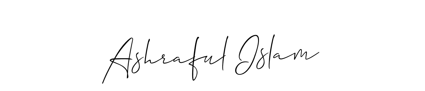 Create a beautiful signature design for name Ashraful Islam. With this signature (Allison_Script) fonts, you can make a handwritten signature for free. Ashraful Islam signature style 2 images and pictures png
