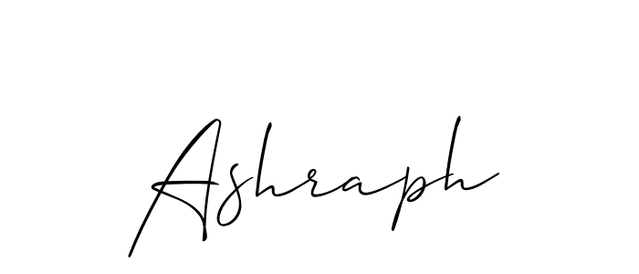 Use a signature maker to create a handwritten signature online. With this signature software, you can design (Allison_Script) your own signature for name Ashraph. Ashraph signature style 2 images and pictures png