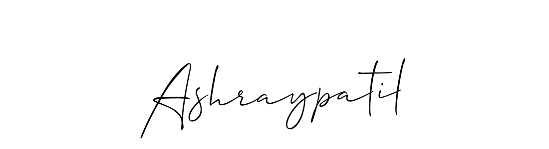 Create a beautiful signature design for name Ashraypatil. With this signature (Allison_Script) fonts, you can make a handwritten signature for free. Ashraypatil signature style 2 images and pictures png
