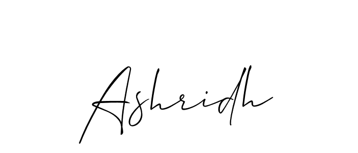 The best way (Allison_Script) to make a short signature is to pick only two or three words in your name. The name Ashridh include a total of six letters. For converting this name. Ashridh signature style 2 images and pictures png
