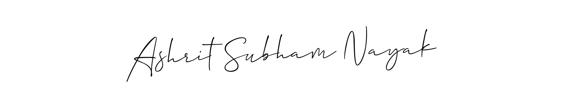 Use a signature maker to create a handwritten signature online. With this signature software, you can design (Allison_Script) your own signature for name Ashrit Subham Nayak. Ashrit Subham Nayak signature style 2 images and pictures png