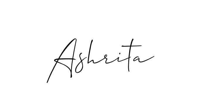 Use a signature maker to create a handwritten signature online. With this signature software, you can design (Allison_Script) your own signature for name Ashrita. Ashrita signature style 2 images and pictures png