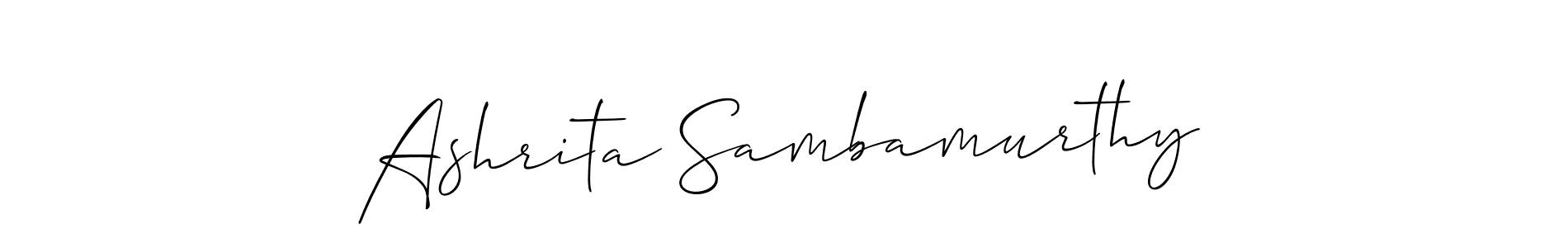 How to make Ashrita Sambamurthy signature? Allison_Script is a professional autograph style. Create handwritten signature for Ashrita Sambamurthy name. Ashrita Sambamurthy signature style 2 images and pictures png