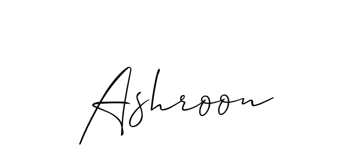 Create a beautiful signature design for name Ashroon. With this signature (Allison_Script) fonts, you can make a handwritten signature for free. Ashroon signature style 2 images and pictures png