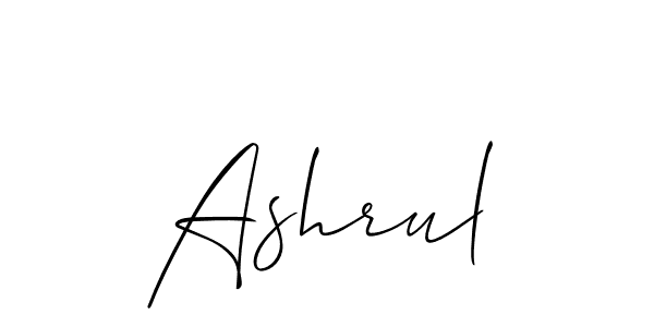 if you are searching for the best signature style for your name Ashrul. so please give up your signature search. here we have designed multiple signature styles  using Allison_Script. Ashrul signature style 2 images and pictures png
