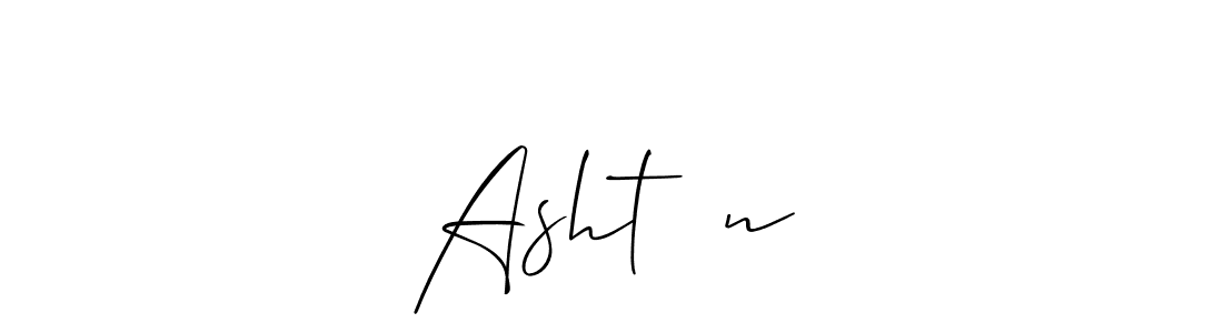 The best way (Allison_Script) to make a short signature is to pick only two or three words in your name. The name Asht❤️n include a total of six letters. For converting this name. Asht❤️n signature style 2 images and pictures png