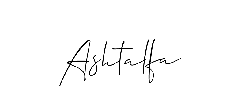 Make a beautiful signature design for name Ashtalfa. With this signature (Allison_Script) style, you can create a handwritten signature for free. Ashtalfa signature style 2 images and pictures png