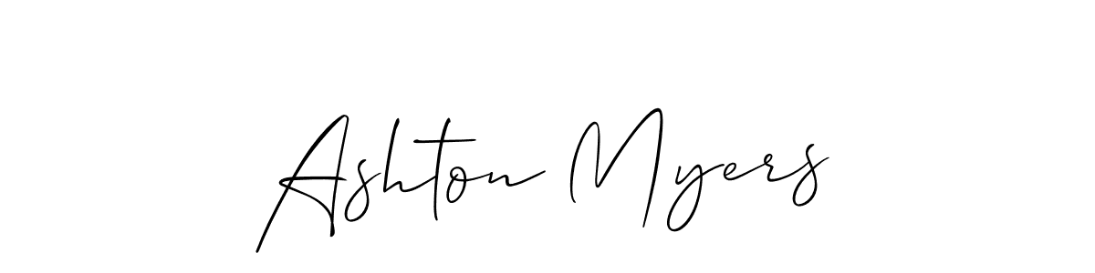 Make a beautiful signature design for name Ashton Myers. With this signature (Allison_Script) style, you can create a handwritten signature for free. Ashton Myers signature style 2 images and pictures png