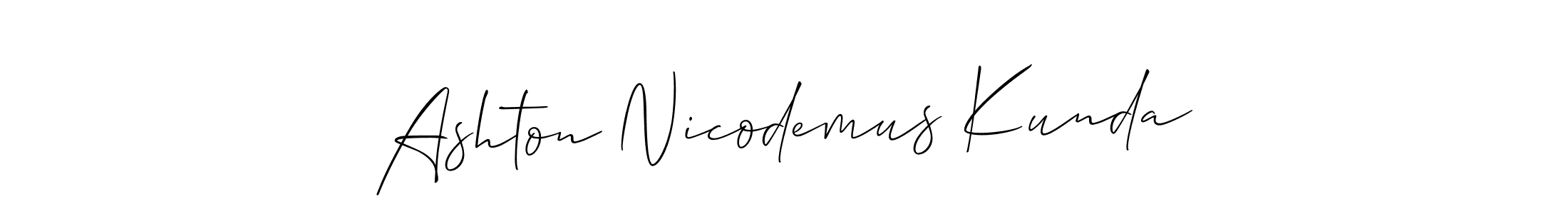 How to make Ashton Nicodemus Kunda signature? Allison_Script is a professional autograph style. Create handwritten signature for Ashton Nicodemus Kunda name. Ashton Nicodemus Kunda signature style 2 images and pictures png
