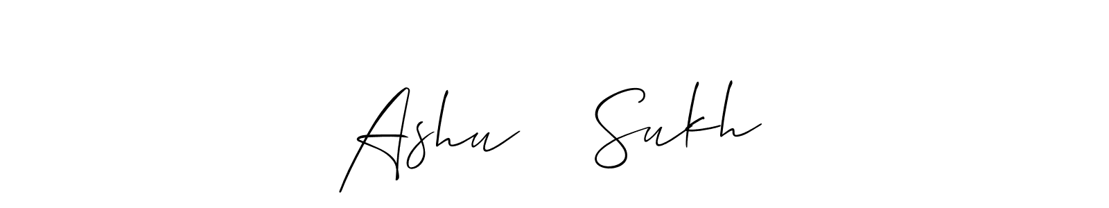 How to Draw Ashu ❤️ Sukh signature style? Allison_Script is a latest design signature styles for name Ashu ❤️ Sukh. Ashu ❤️ Sukh signature style 2 images and pictures png