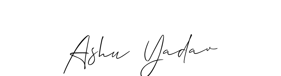 You should practise on your own different ways (Allison_Script) to write your name (Ashu  Yadav) in signature. don't let someone else do it for you. Ashu  Yadav signature style 2 images and pictures png