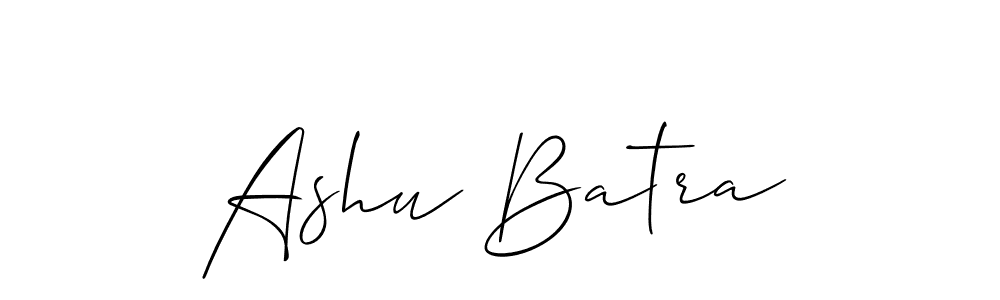 Use a signature maker to create a handwritten signature online. With this signature software, you can design (Allison_Script) your own signature for name Ashu Batra. Ashu Batra signature style 2 images and pictures png