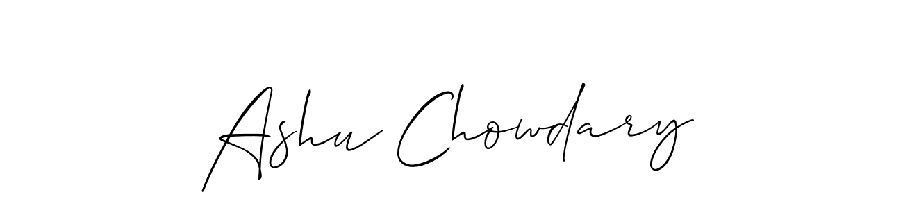 Also we have Ashu Chowdary name is the best signature style. Create professional handwritten signature collection using Allison_Script autograph style. Ashu Chowdary signature style 2 images and pictures png