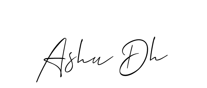 Create a beautiful signature design for name Ashu Dh. With this signature (Allison_Script) fonts, you can make a handwritten signature for free. Ashu Dh signature style 2 images and pictures png
