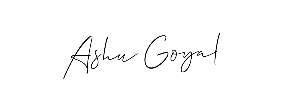 You should practise on your own different ways (Allison_Script) to write your name (Ashu Goyal) in signature. don't let someone else do it for you. Ashu Goyal signature style 2 images and pictures png