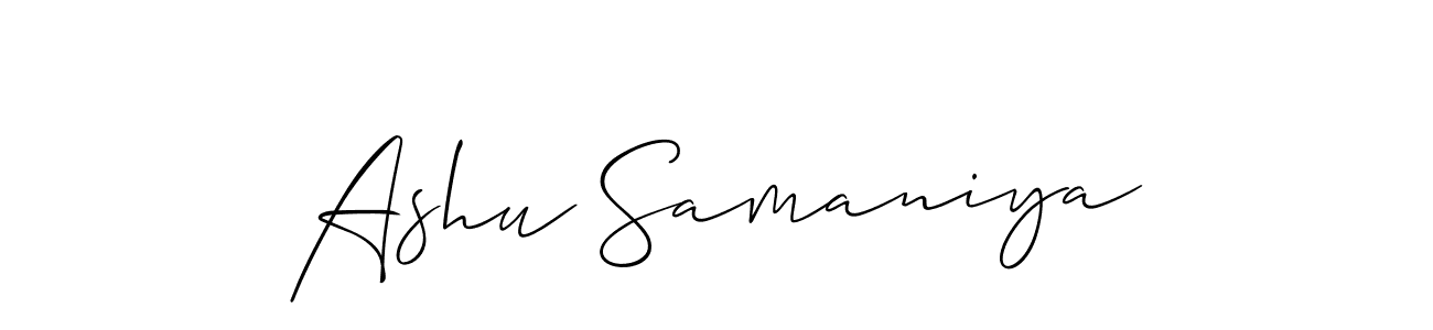 Design your own signature with our free online signature maker. With this signature software, you can create a handwritten (Allison_Script) signature for name Ashu Samaniya. Ashu Samaniya signature style 2 images and pictures png
