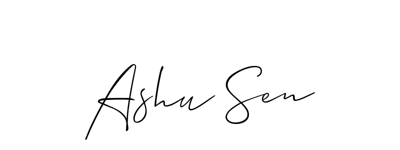 Use a signature maker to create a handwritten signature online. With this signature software, you can design (Allison_Script) your own signature for name Ashu Sen. Ashu Sen signature style 2 images and pictures png