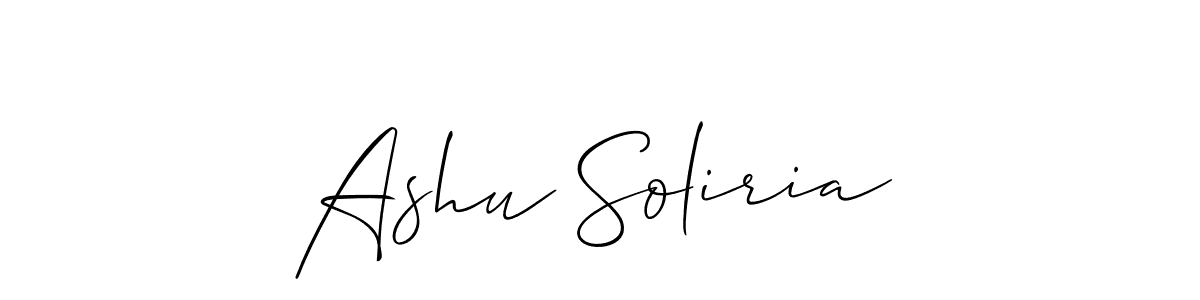 if you are searching for the best signature style for your name Ashu Soliria. so please give up your signature search. here we have designed multiple signature styles  using Allison_Script. Ashu Soliria signature style 2 images and pictures png