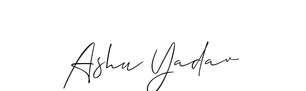 Create a beautiful signature design for name Ashu Yadav. With this signature (Allison_Script) fonts, you can make a handwritten signature for free. Ashu Yadav signature style 2 images and pictures png