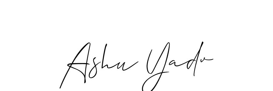 Use a signature maker to create a handwritten signature online. With this signature software, you can design (Allison_Script) your own signature for name Ashu Yadv. Ashu Yadv signature style 2 images and pictures png