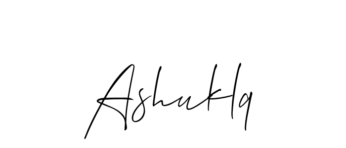 Make a beautiful signature design for name Ashuklq. With this signature (Allison_Script) style, you can create a handwritten signature for free. Ashuklq signature style 2 images and pictures png