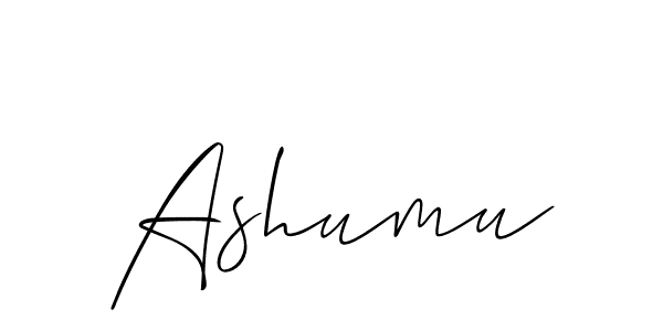 Make a beautiful signature design for name Ashumu. With this signature (Allison_Script) style, you can create a handwritten signature for free. Ashumu signature style 2 images and pictures png