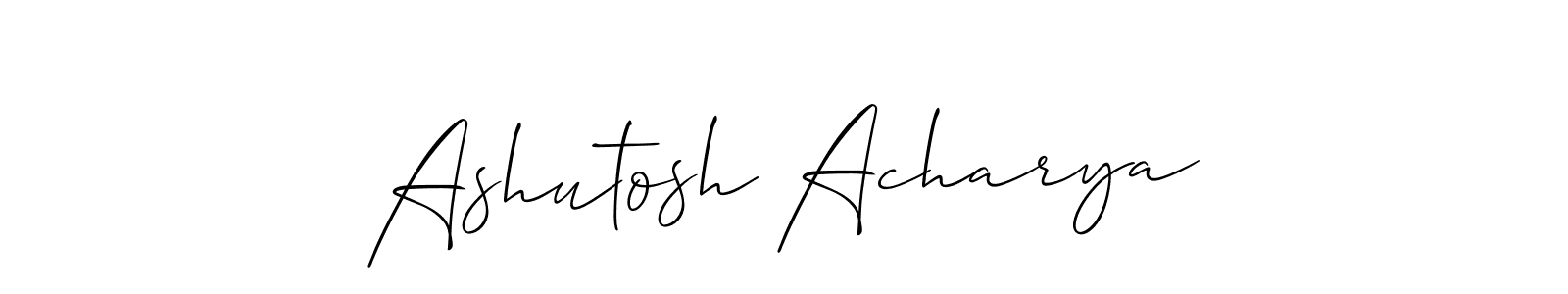 if you are searching for the best signature style for your name Ashutosh Acharya. so please give up your signature search. here we have designed multiple signature styles  using Allison_Script. Ashutosh Acharya signature style 2 images and pictures png