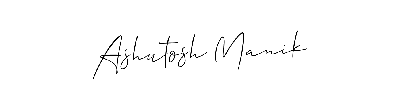 The best way (Allison_Script) to make a short signature is to pick only two or three words in your name. The name Ashutosh Manik include a total of six letters. For converting this name. Ashutosh Manik signature style 2 images and pictures png