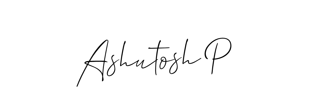 You should practise on your own different ways (Allison_Script) to write your name (Ashutosh P) in signature. don't let someone else do it for you. Ashutosh P signature style 2 images and pictures png