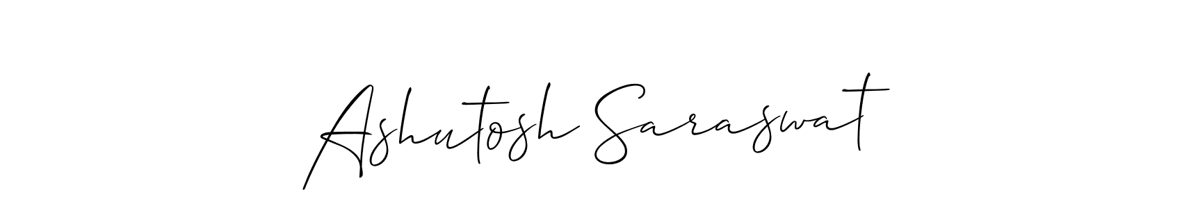 How to make Ashutosh Saraswat name signature. Use Allison_Script style for creating short signs online. This is the latest handwritten sign. Ashutosh Saraswat signature style 2 images and pictures png