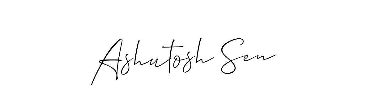 The best way (Allison_Script) to make a short signature is to pick only two or three words in your name. The name Ashutosh Sen include a total of six letters. For converting this name. Ashutosh Sen signature style 2 images and pictures png