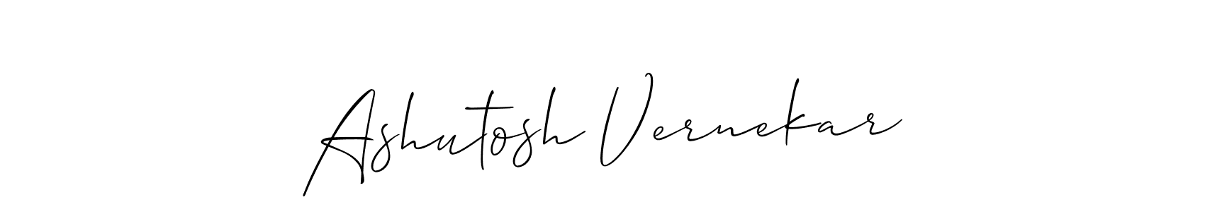 You should practise on your own different ways (Allison_Script) to write your name (Ashutosh Vernekar) in signature. don't let someone else do it for you. Ashutosh Vernekar signature style 2 images and pictures png