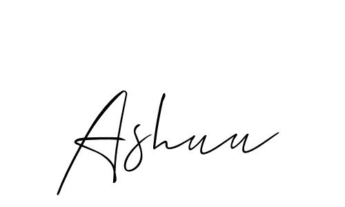 The best way (Allison_Script) to make a short signature is to pick only two or three words in your name. The name Ashuu include a total of six letters. For converting this name. Ashuu signature style 2 images and pictures png