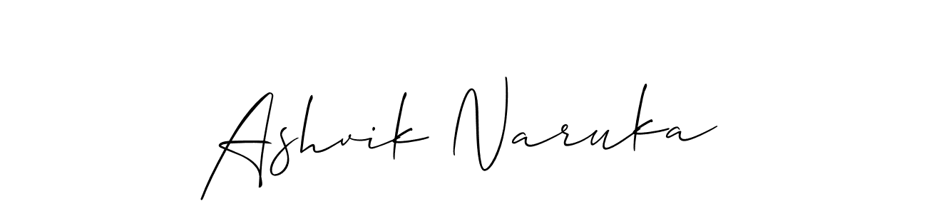 Design your own signature with our free online signature maker. With this signature software, you can create a handwritten (Allison_Script) signature for name Ashvik Naruka. Ashvik Naruka signature style 2 images and pictures png