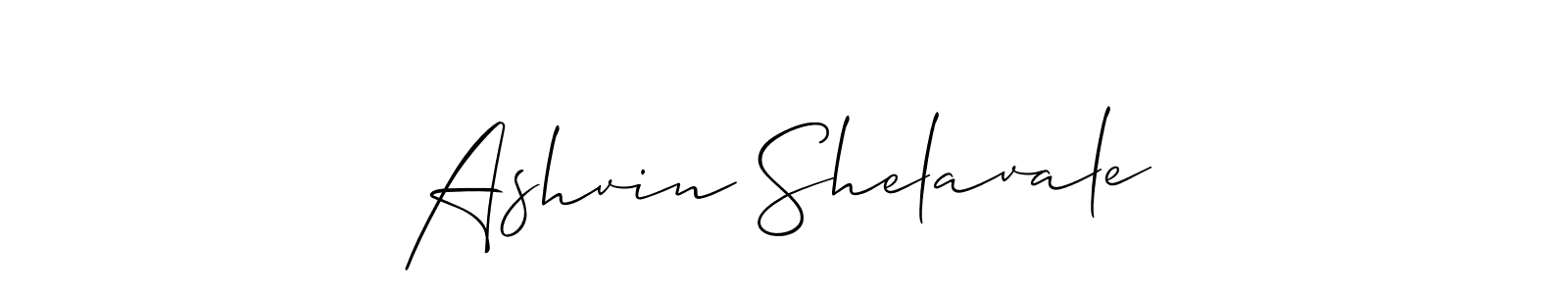 How to make Ashvin Shelavale name signature. Use Allison_Script style for creating short signs online. This is the latest handwritten sign. Ashvin Shelavale signature style 2 images and pictures png