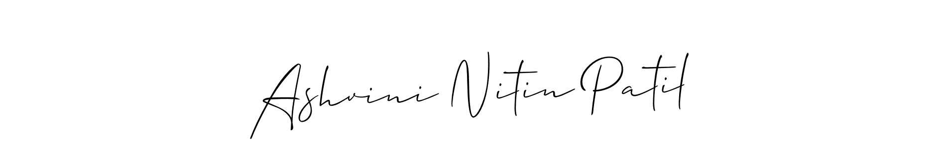 How to make Ashvini Nitin Patil name signature. Use Allison_Script style for creating short signs online. This is the latest handwritten sign. Ashvini Nitin Patil signature style 2 images and pictures png