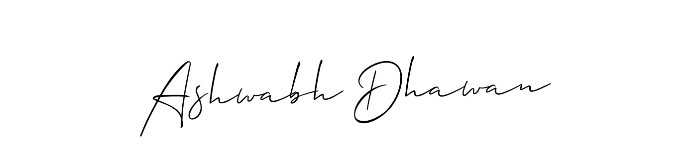 Create a beautiful signature design for name Ashwabh Dhawan. With this signature (Allison_Script) fonts, you can make a handwritten signature for free. Ashwabh Dhawan signature style 2 images and pictures png