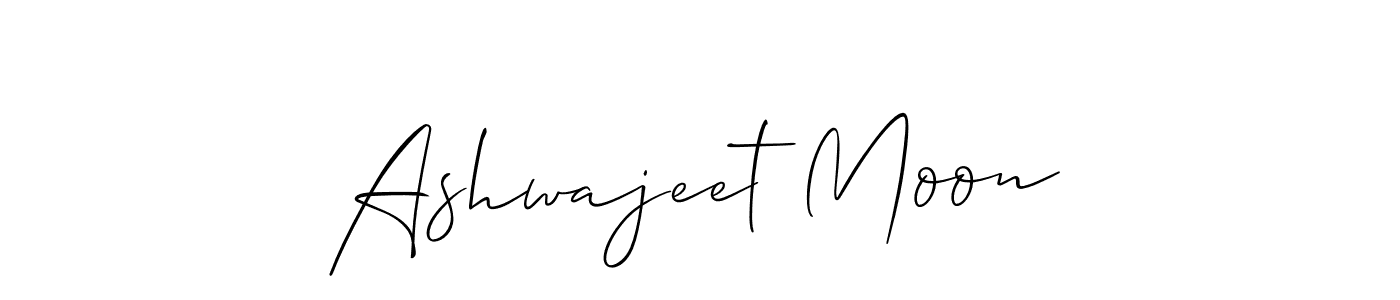 Allison_Script is a professional signature style that is perfect for those who want to add a touch of class to their signature. It is also a great choice for those who want to make their signature more unique. Get Ashwajeet Moon name to fancy signature for free. Ashwajeet Moon signature style 2 images and pictures png