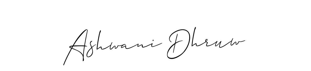 Design your own signature with our free online signature maker. With this signature software, you can create a handwritten (Allison_Script) signature for name Ashwani Dhruw. Ashwani Dhruw signature style 2 images and pictures png