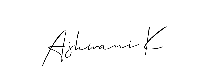 Design your own signature with our free online signature maker. With this signature software, you can create a handwritten (Allison_Script) signature for name Ashwani K. Ashwani K signature style 2 images and pictures png