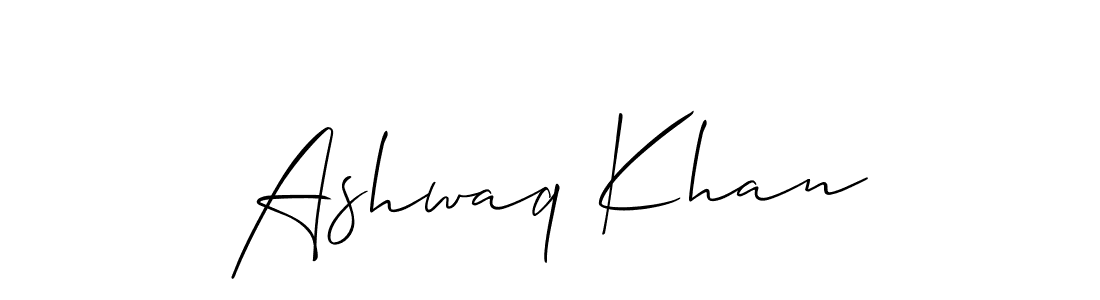 How to make Ashwaq Khan name signature. Use Allison_Script style for creating short signs online. This is the latest handwritten sign. Ashwaq Khan signature style 2 images and pictures png