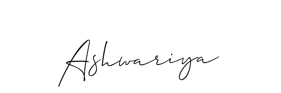 Make a beautiful signature design for name Ashwariya. With this signature (Allison_Script) style, you can create a handwritten signature for free. Ashwariya signature style 2 images and pictures png