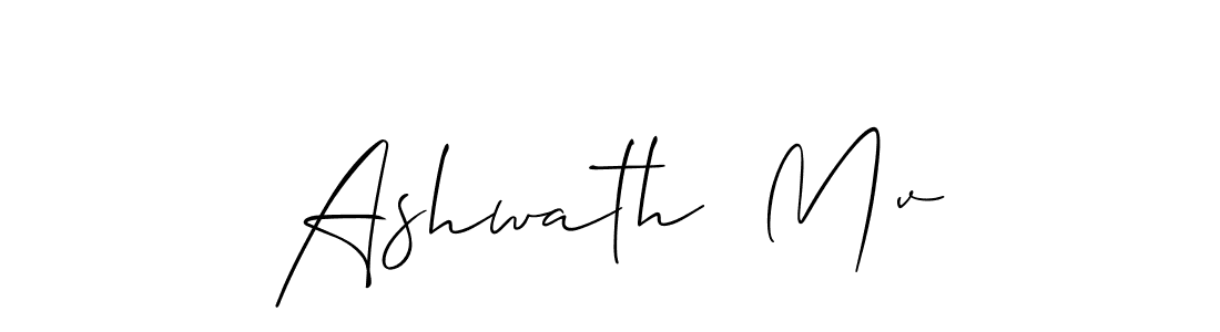 Create a beautiful signature design for name Ashwath  Mv. With this signature (Allison_Script) fonts, you can make a handwritten signature for free. Ashwath  Mv signature style 2 images and pictures png