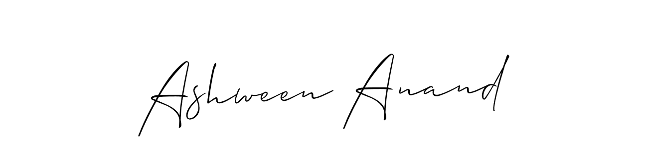 It looks lik you need a new signature style for name Ashween Anand. Design unique handwritten (Allison_Script) signature with our free signature maker in just a few clicks. Ashween Anand signature style 2 images and pictures png