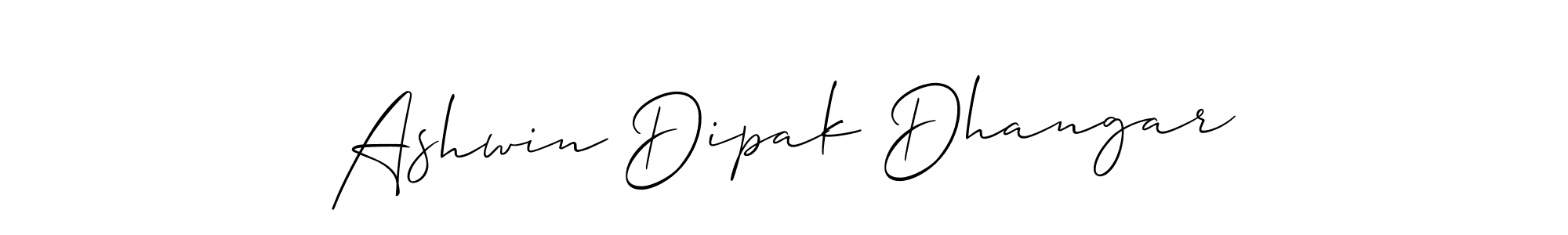 It looks lik you need a new signature style for name Ashwin Dipak Dhangar. Design unique handwritten (Allison_Script) signature with our free signature maker in just a few clicks. Ashwin Dipak Dhangar signature style 2 images and pictures png