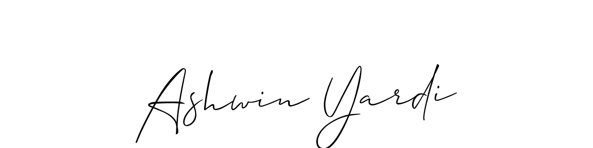 Create a beautiful signature design for name Ashwin Yardi. With this signature (Allison_Script) fonts, you can make a handwritten signature for free. Ashwin Yardi signature style 2 images and pictures png